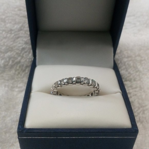 QVC Jewelry - Sterling Silver CZ Eternity Band Size 6 1/4